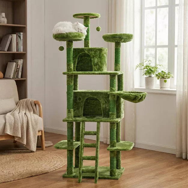 71" Multi-Level Cat Tree Tower – Condo, Hammock, Perches & Sisal Scratching Posts