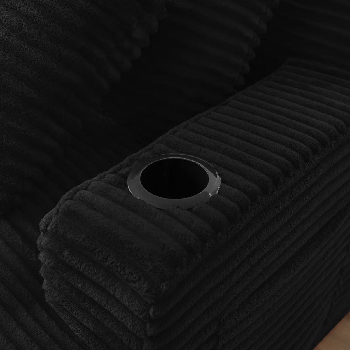 Double Chaise Lounge Sofa, Modular Sleeper with Cupholders & Corduroy Upholstery