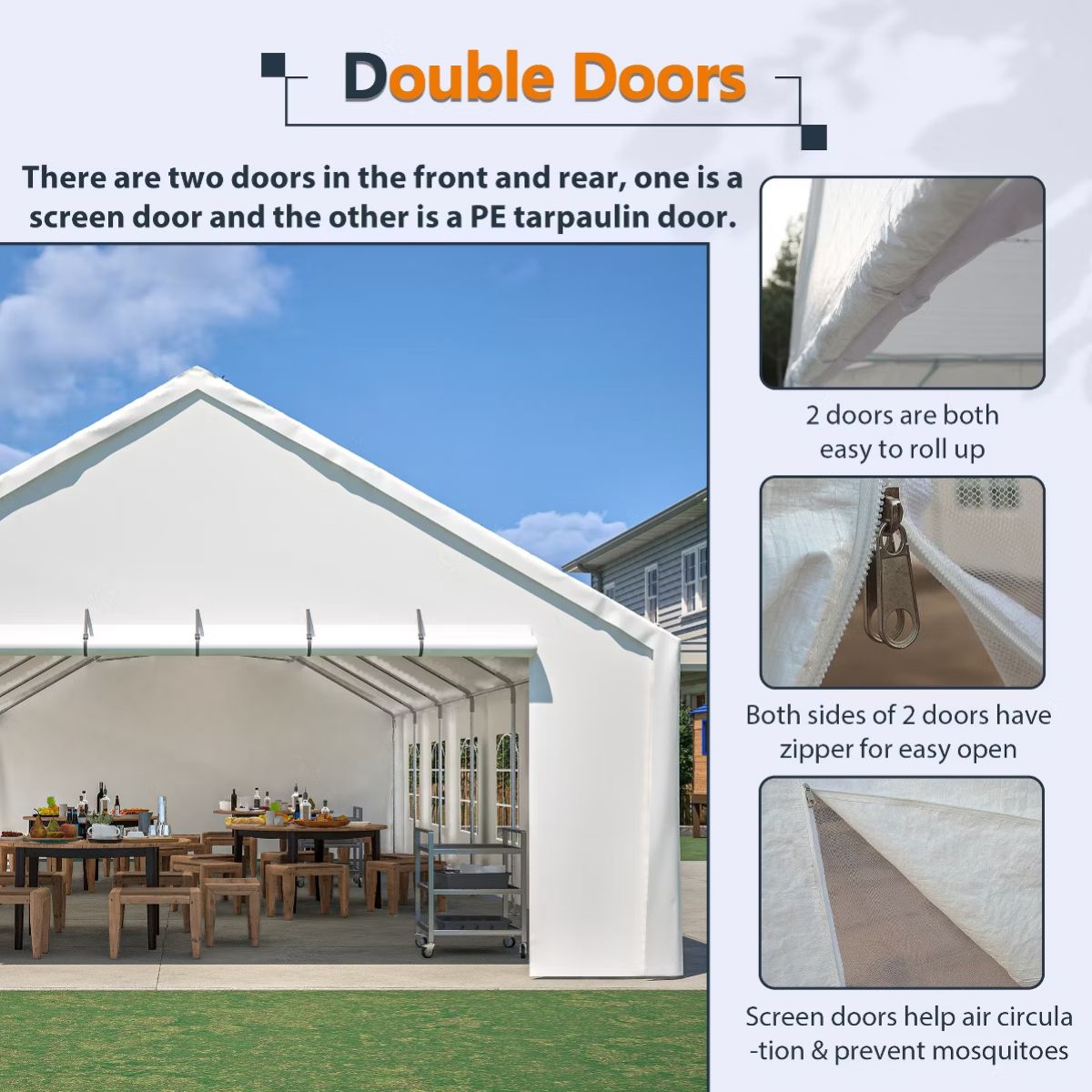 20x40 Event Tent, Heavy-Duty Commercial Shelter with Removable Sidewalls