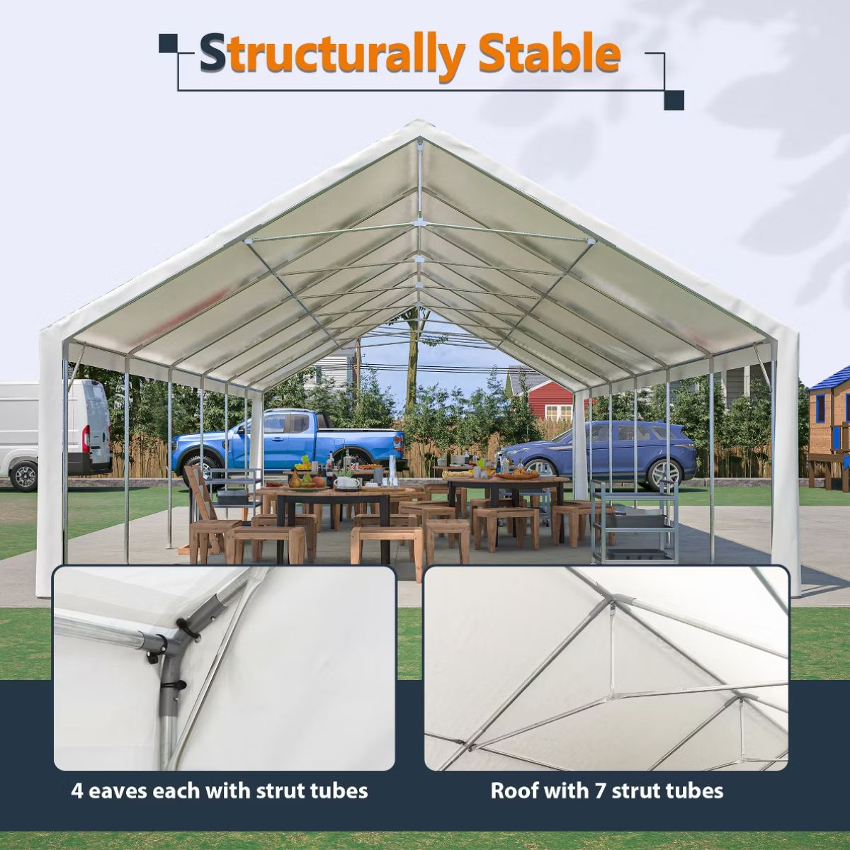 20x40 Event Tent, Heavy-Duty Commercial Shelter with Removable Sidewalls