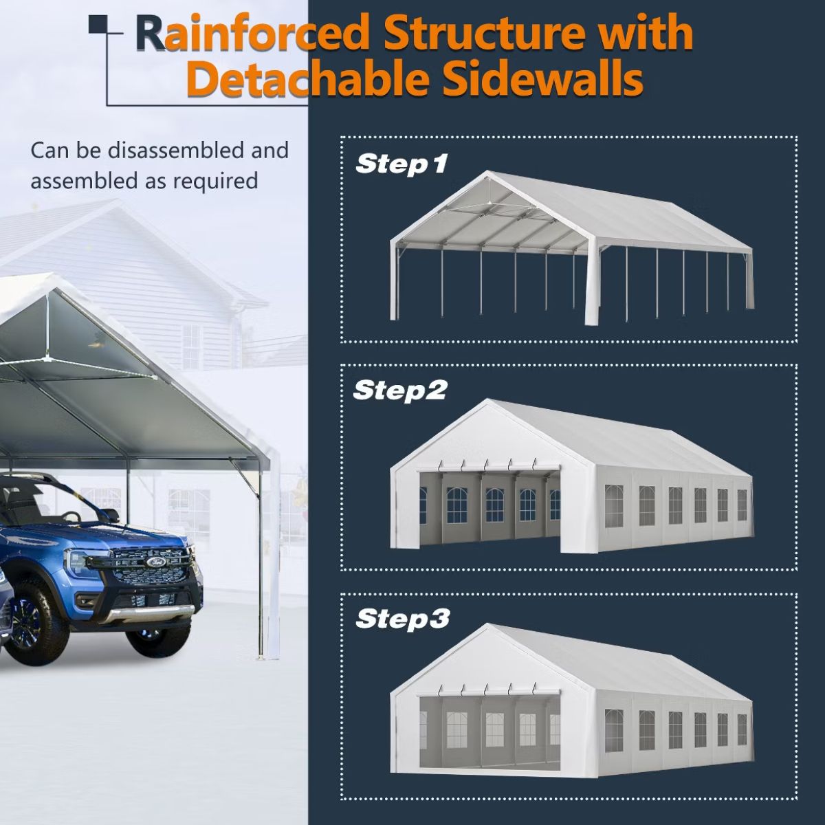 20x40 Event Tent, Heavy-Duty Commercial Shelter with Removable Sidewalls