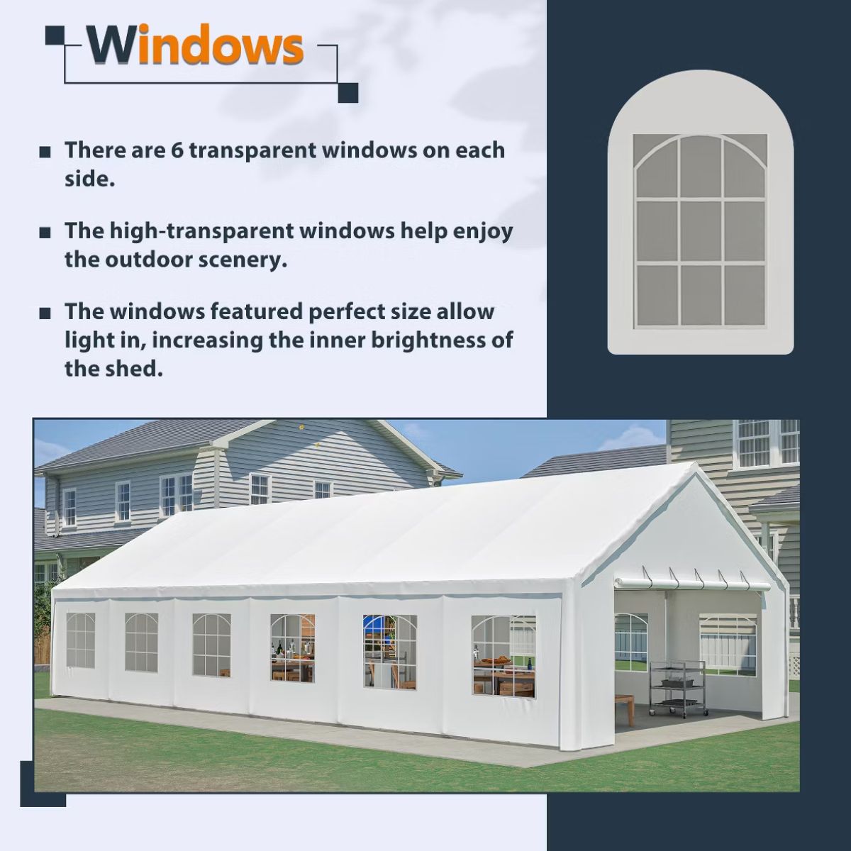 20x40 Event Tent, Heavy-Duty Commercial Shelter with Removable Sidewalls