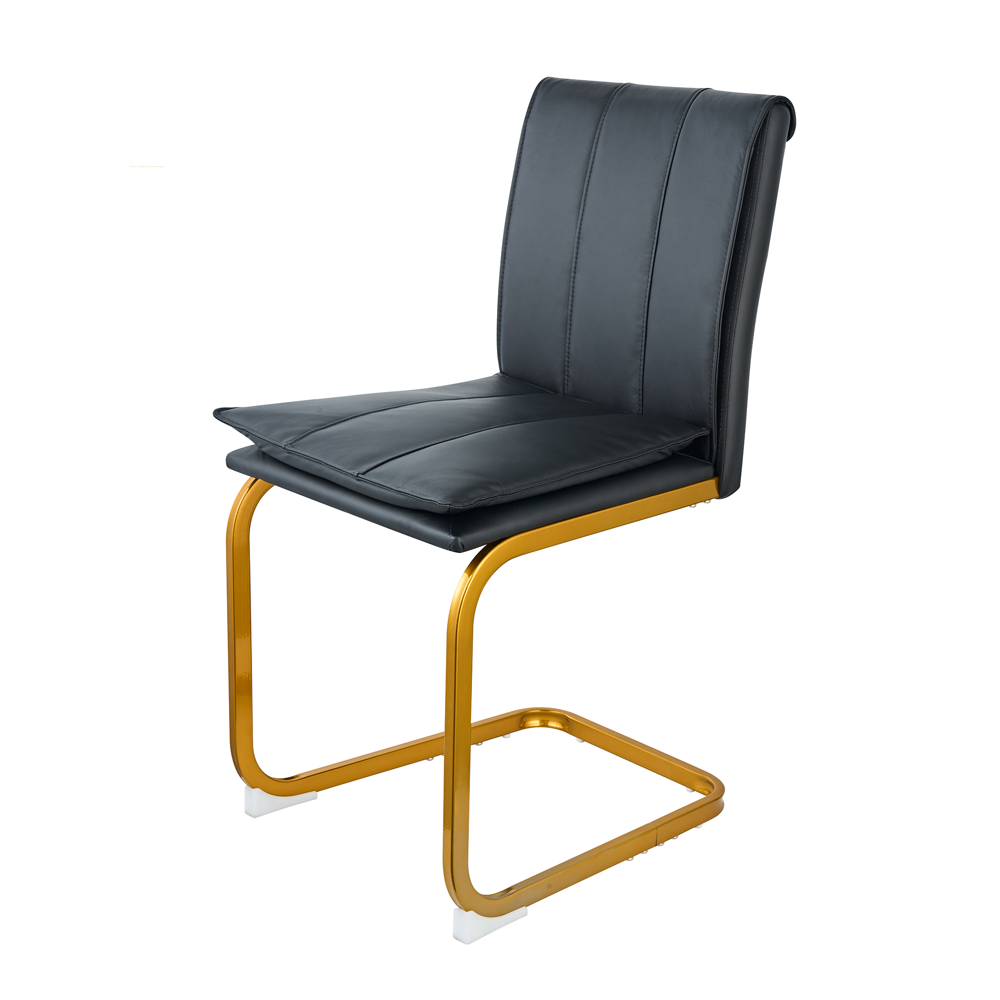 Modern Dining Chairs Set of 4 PU Leather Kitchen Chairs with Metal Legs for Kitchen Living Room Bedroom Office 4pcs
