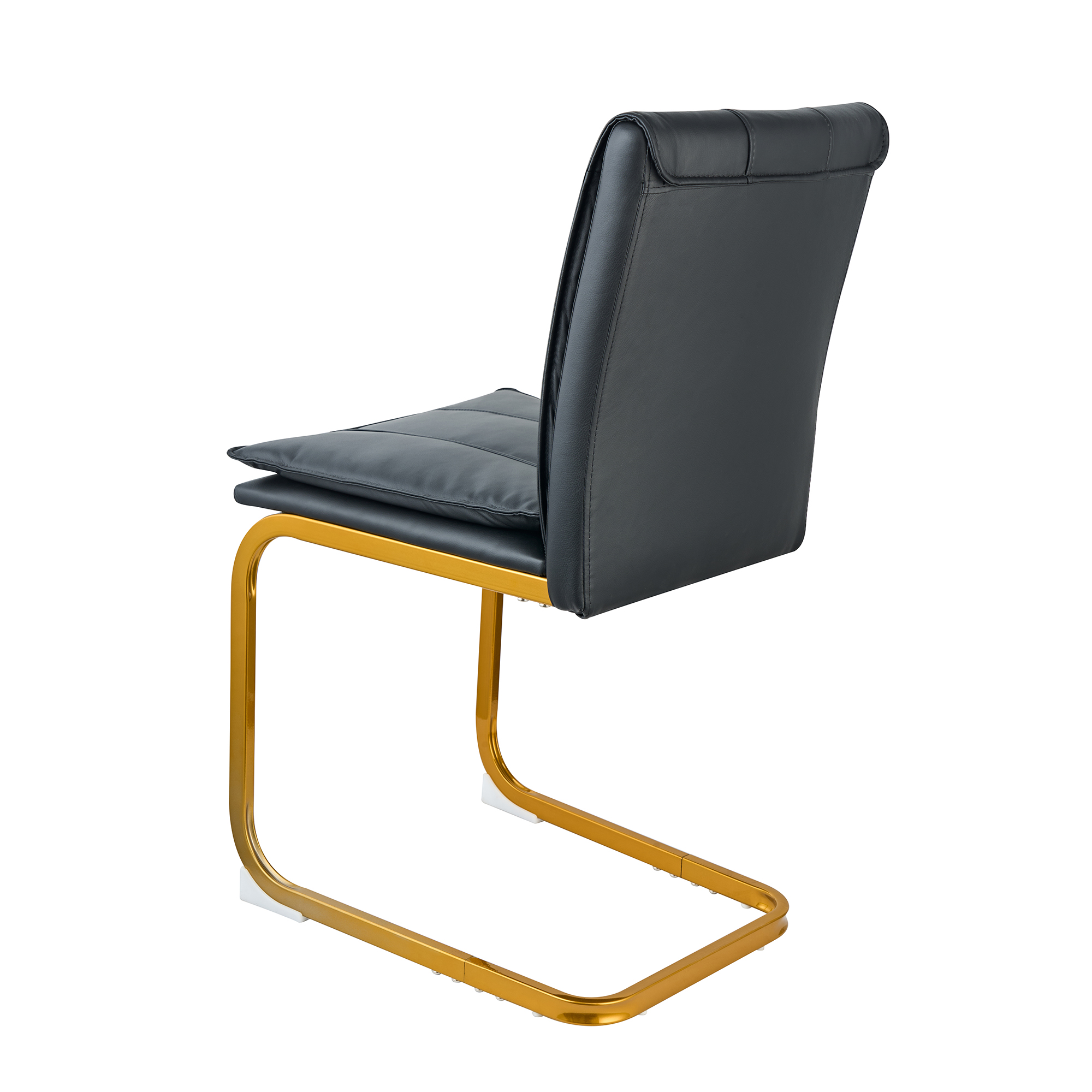 Modern Dining Chairs Set of 4 PU Leather Kitchen Chairs with Metal Legs for Kitchen Living Room Bedroom Office 4pcs