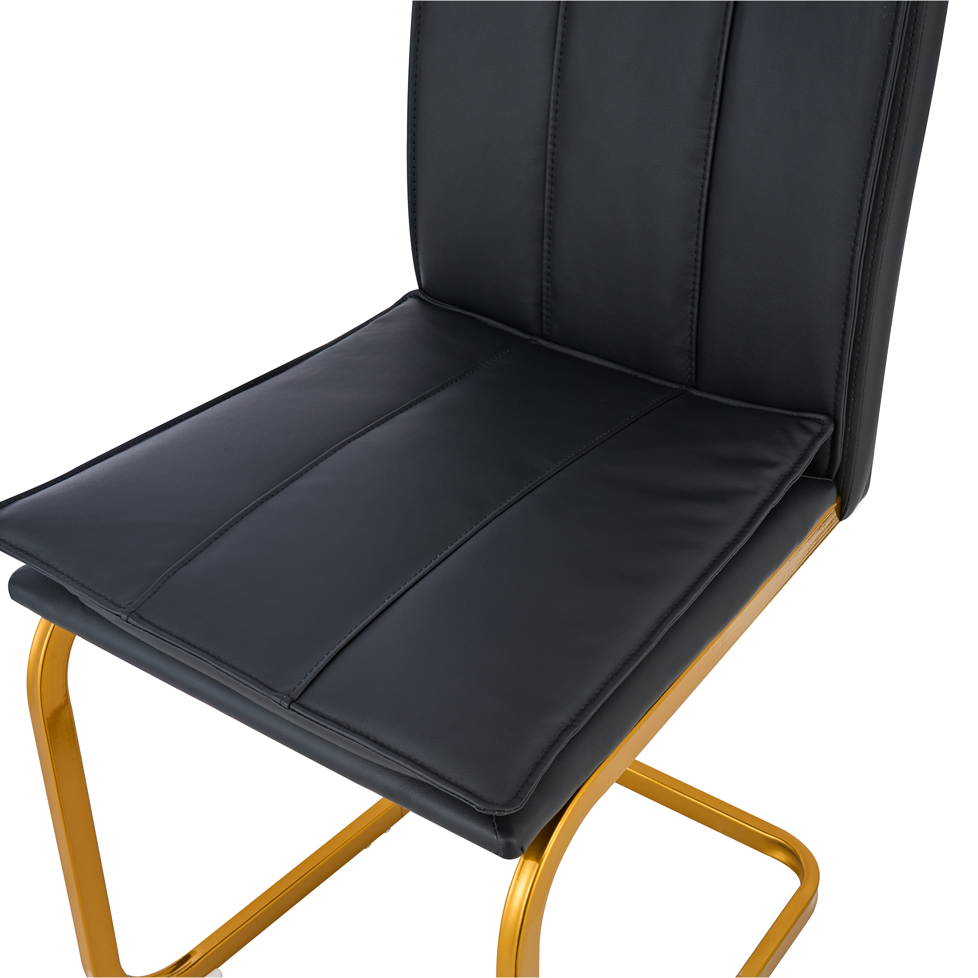 Modern Dining Chairs Set of 4 PU Leather Kitchen Chairs with Metal Legs for Kitchen Living Room Bedroom Office 4pcs