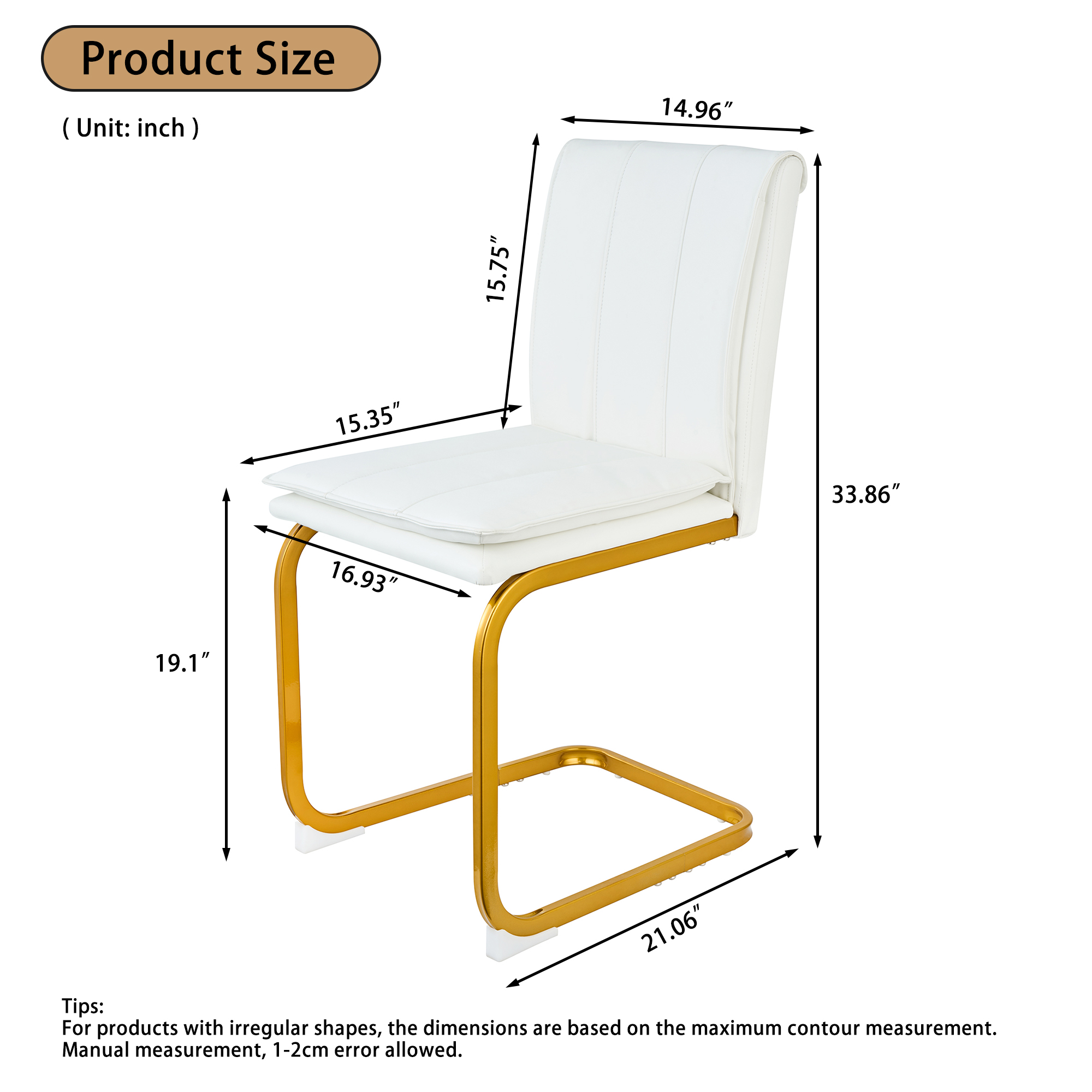 Modern Dining Chairs Set of 4 PU Leather Kitchen Chairs with Metal Legs for Kitchen Living Room Bedroom Office 4pcs