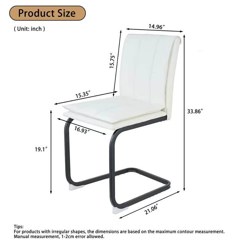 Modern Dining Chairs Set of 4 PU Leather Kitchen Chairs with Metal Legs for Kitchen Living Room Bedroom Office 4pcs