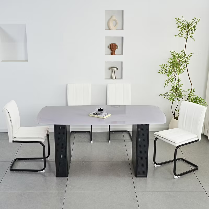 Modern Dining Chairs Set of 4 PU Leather Kitchen Chairs with Metal Legs for Kitchen Living Room Bedroom Office 4pcs