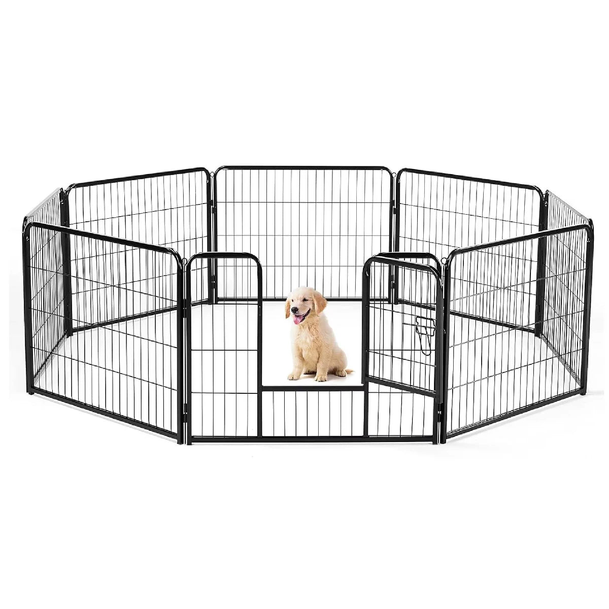 40 Inch Foldable 8 Panel Dog Playpen with Door Indoor Outdoor Exercise Pen