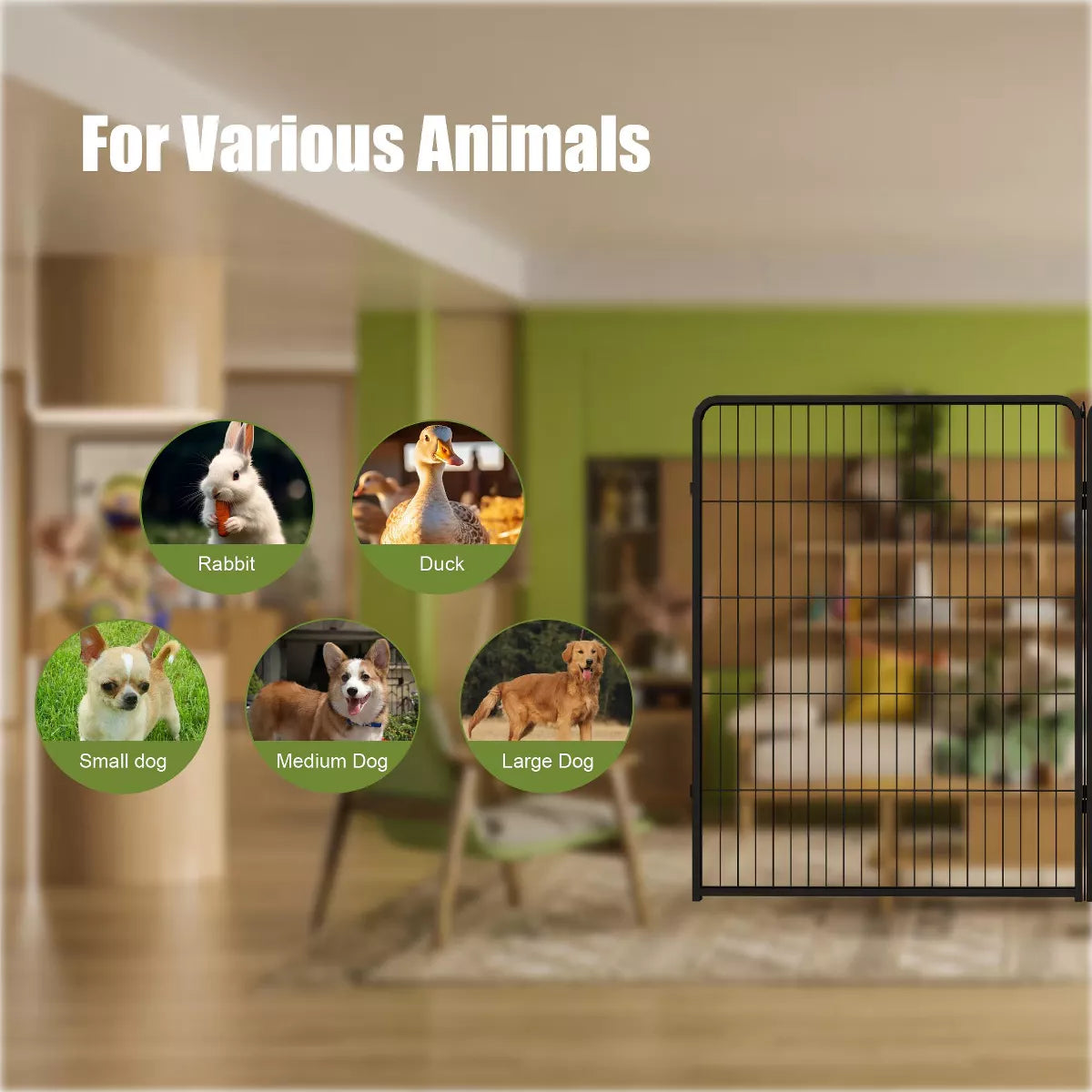 40 Inch Foldable 8 Panel Dog Playpen with Door Indoor Outdoor Exercise Pen