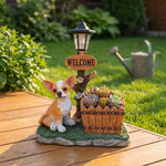 Adorable Animal Planter Statue – Cat & Puppy Garden Flower Pot