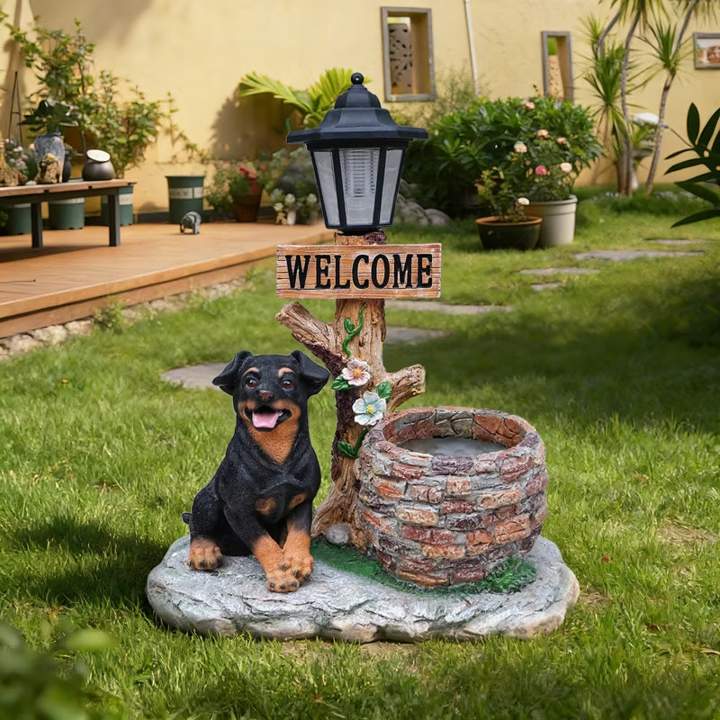 Adorable Animal Planter Statue – Cat & Puppy Garden Flower Pot