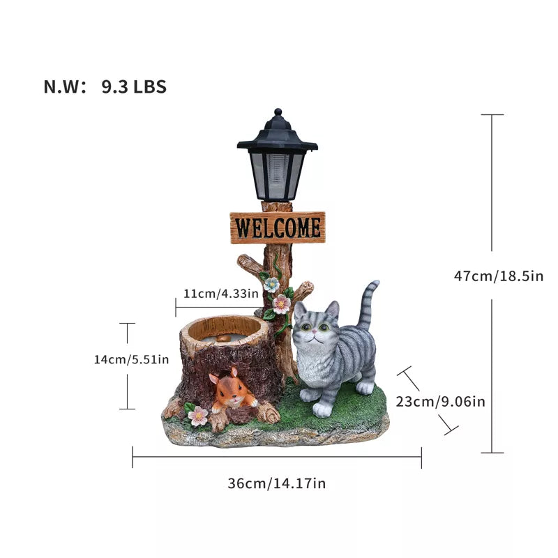 Adorable Animal Planter Statue – Cat & Puppy Garden Flower Pot