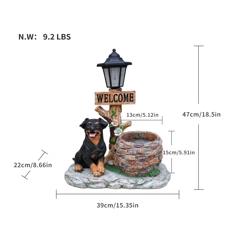 Adorable Animal Planter Statue – Cat & Puppy Garden Flower Pot