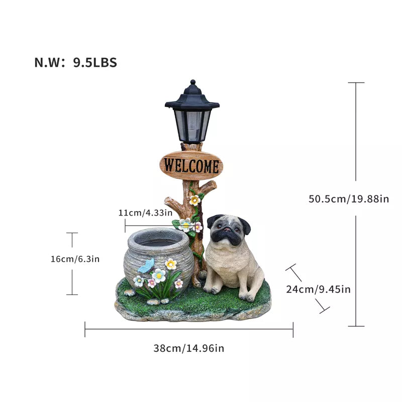 Adorable Animal Planter Statue – Cat & Puppy Garden Flower Pot