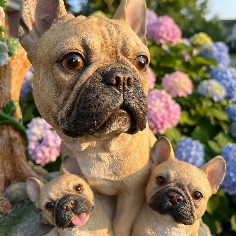 Adorable Animal Planter Statue – Cat & Puppy Garden Flower Pot