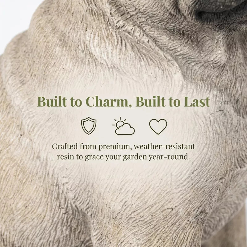 Adorable Animal Planter Statue – Cat & Puppy Garden Flower Pot
