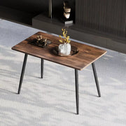 Mid Century Dining Table Walnut MDF Top with Metal Legs for Small Spaces