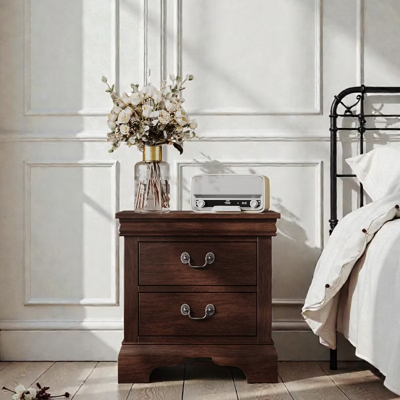 22"x16"x22.7" Classic Wooden Nightstand for Bedroom Living Room Office 1pc