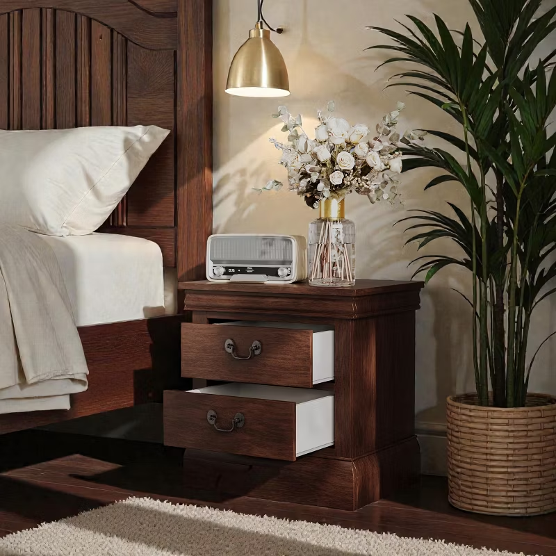 22"x16"x22.7" Classic Wooden Nightstand for Bedroom Living Room Office 1pc