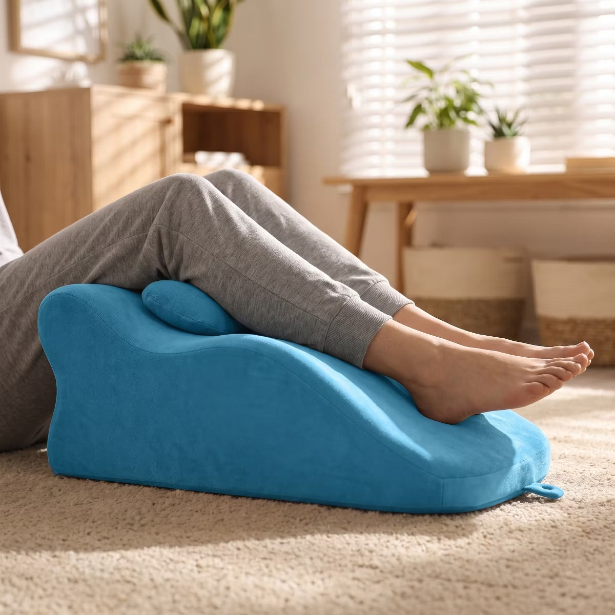 Ergonomic Bedrest Pillow with Memory Foam for Spinal Support