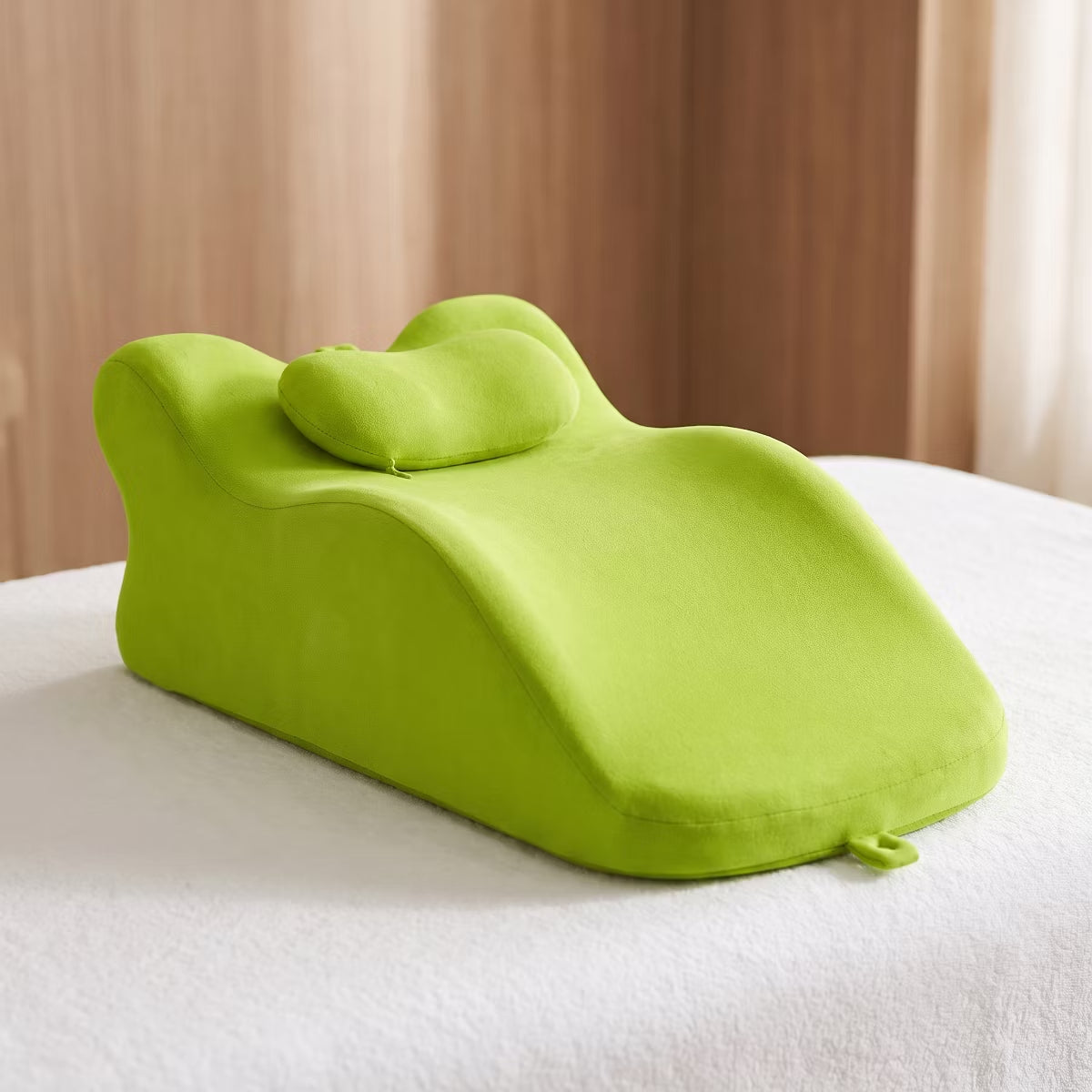 Ergonomic Bedrest Pillow with Memory Foam for Spinal Support