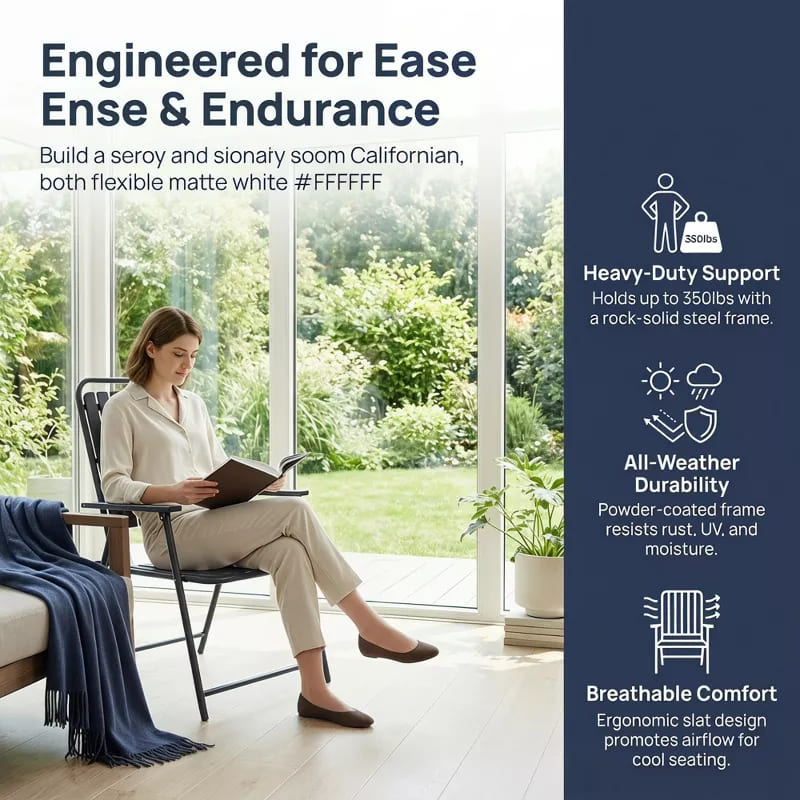 2-Piece Folding Patio Chair Set – Outdoor, Foldable, 350lb Capacity