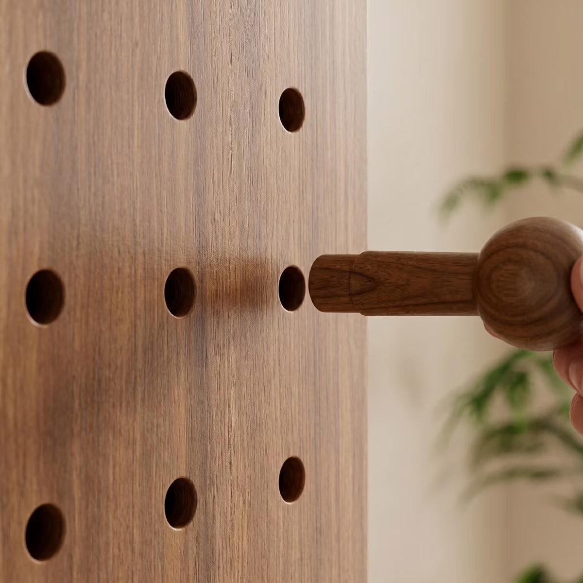 Wall-Mounted Full Length Mirror with Hidden Pegboard Storage