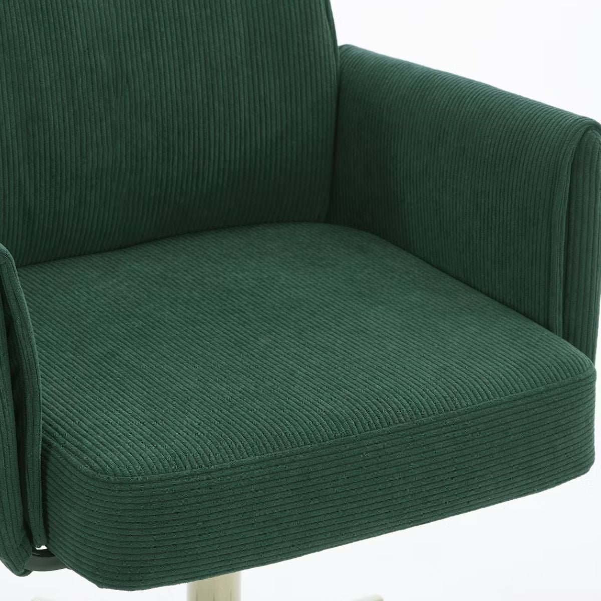 Ergonomic Fabric Office Chair with Lumbar Support, Gold Base & Adjustable Height