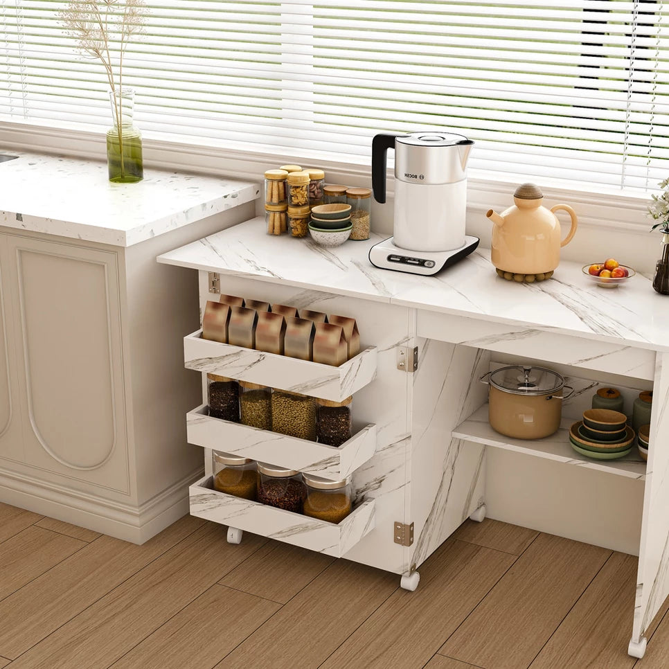 4-in-1 Folding Sewing Table: Rolling Craft Station & Workstation Desk