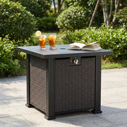 28-Inch Square Propane Fire Pit: 50,000 BTU Outdoor Steel Table