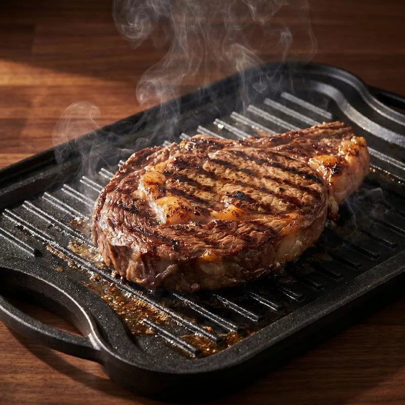 Pre-Seasoned Cast Iron Reversible Grill Griddle, Dual-Sided Indoor Outdoor Cooktop