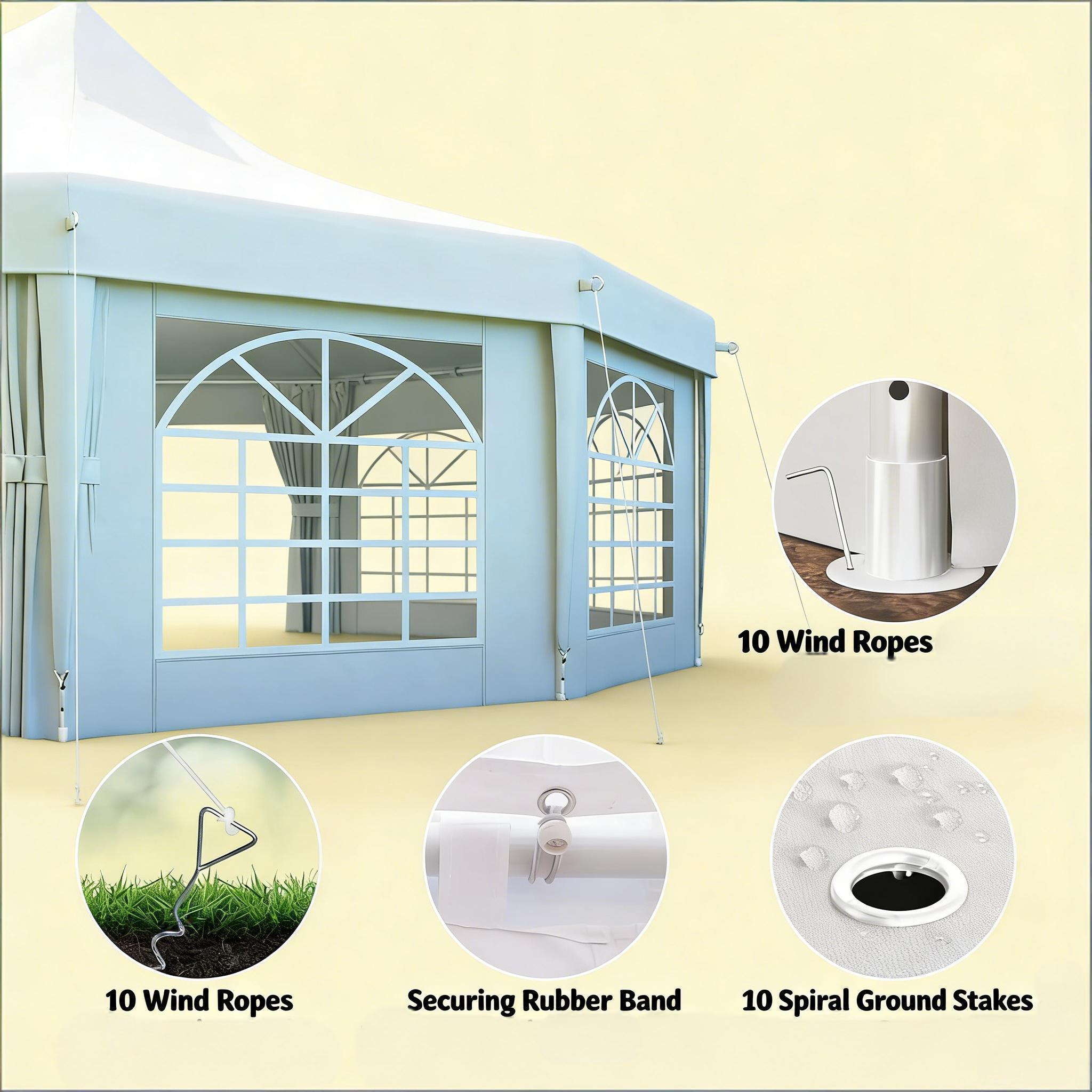 Heavy Duty 22.3x16.4 Patriotic Party Tent. American Flag Canopy with Windows for Backyard BBQ - Summer Events ,Wedding Events