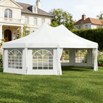 Heavy Duty 22.3x16.4 Patriotic Party Tent. American Flag Canopy with Windows for Backyard BBQ - Summer Events ,Wedding Events