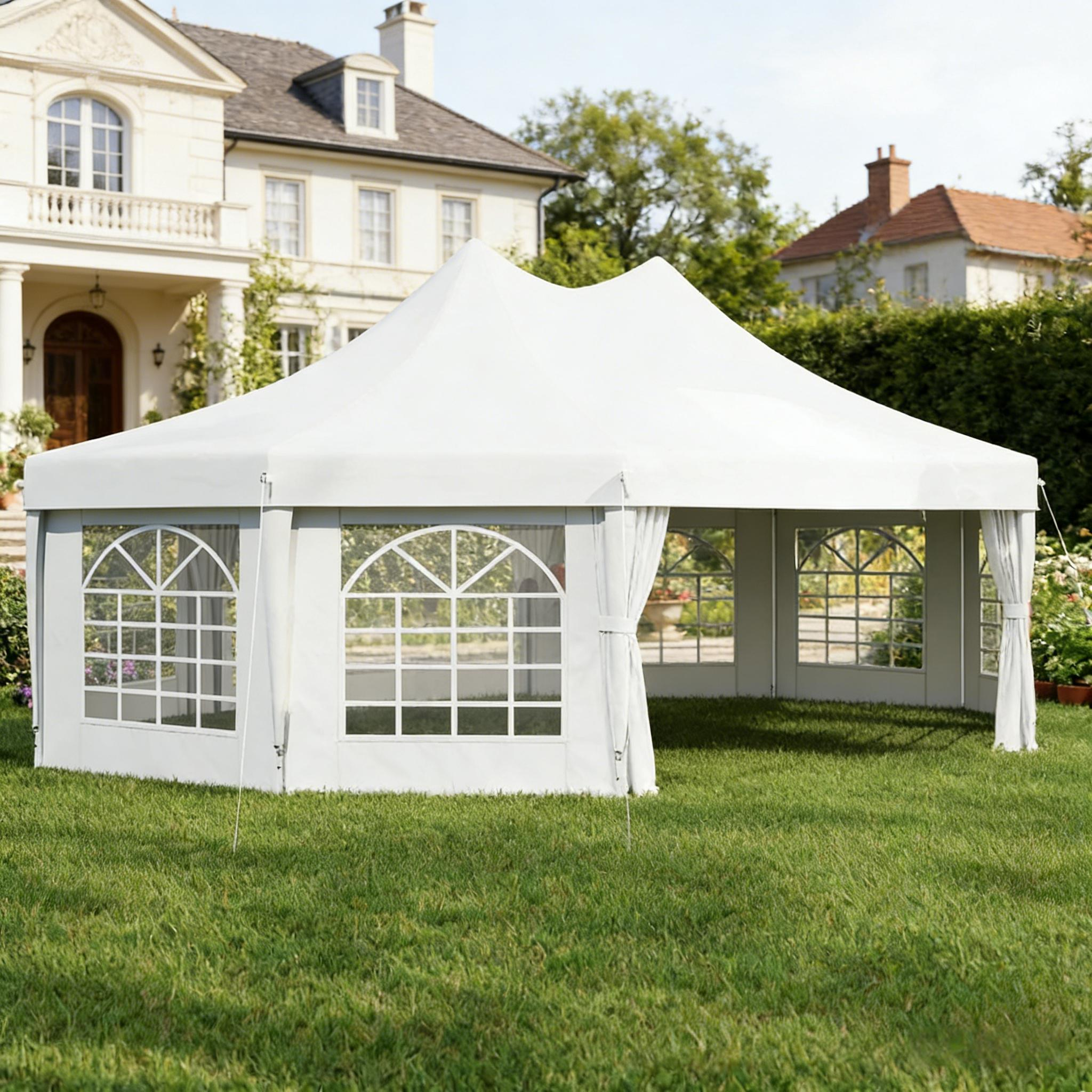 Heavy Duty 22.3x16.4 Patriotic Party Tent. American Flag Canopy with Windows for Backyard BBQ - Summer Events ,Wedding Events