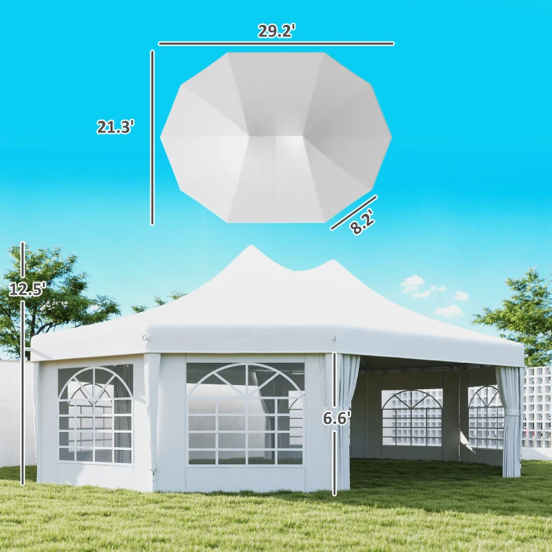 Heavy Duty 22.3x16.4 Patriotic Party Tent. American Flag Canopy with Windows for Backyard BBQ - Summer Events ,Wedding Events