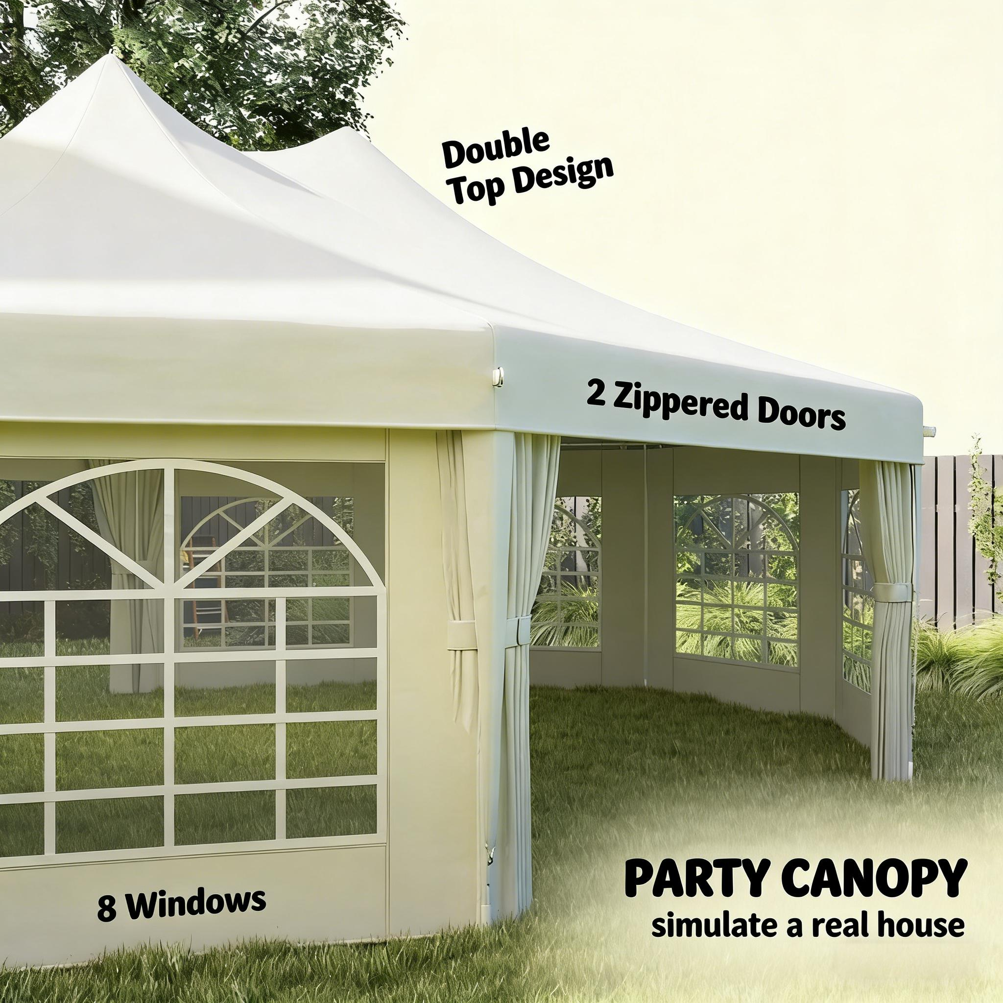 Heavy Duty 22.3x16.4 Patriotic Party Tent. American Flag Canopy with Windows for Backyard BBQ - Summer Events ,Wedding Events