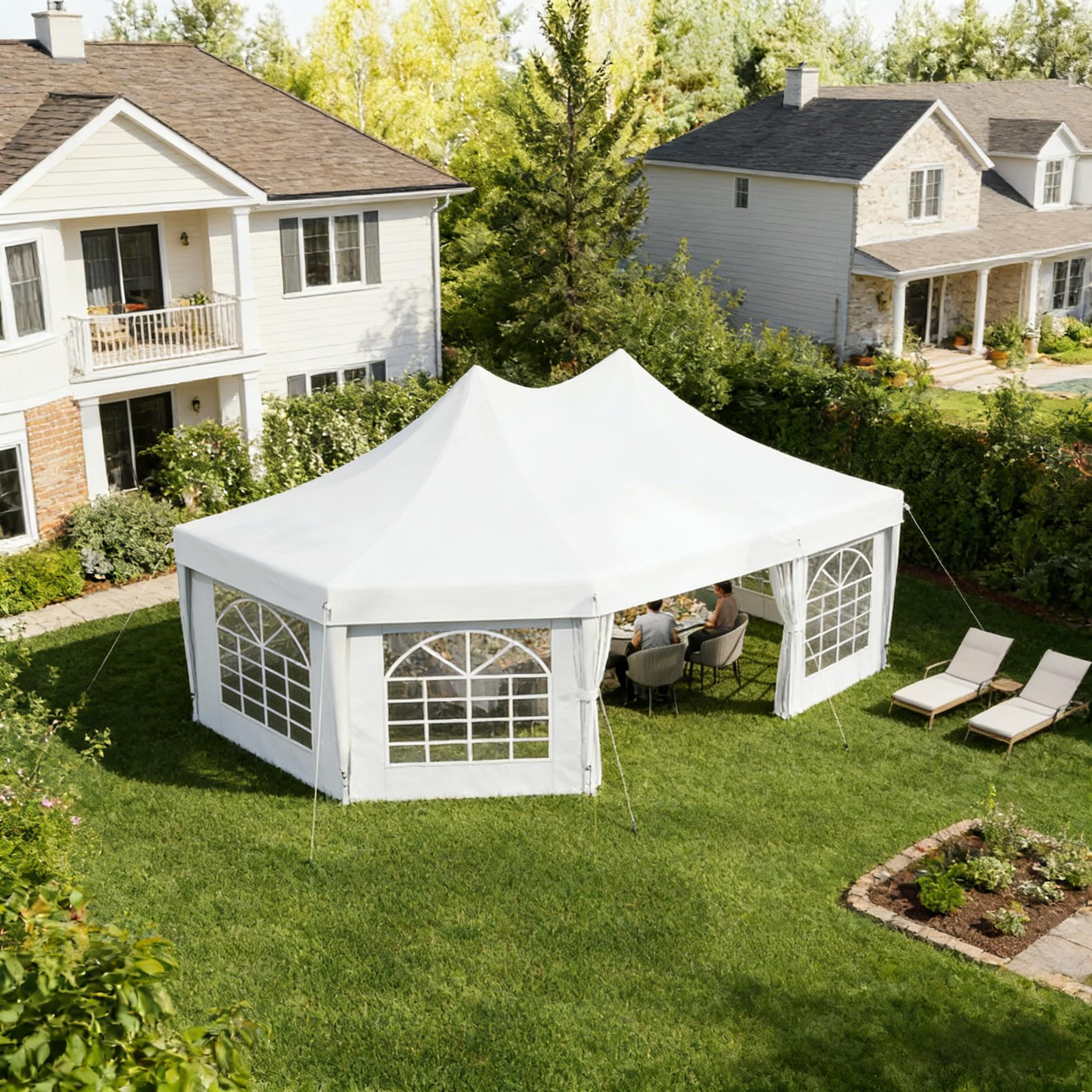 Heavy Duty 22.3x16.4 Patriotic Party Tent. American Flag Canopy with Windows for Backyard BBQ - Summer Events ,Wedding Events