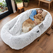 Human Dog Bed 71'' Orthopedic Faux Fur Washable Shared Pet Bed