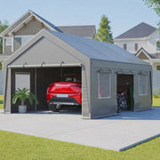 13x20 Heavy Duty Carport Canopy with Dual Roll-Up Doors