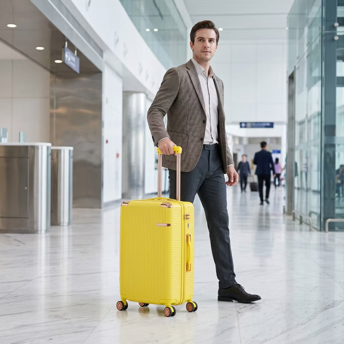 Hardside Spinner Luggage Set with 4 Pieces, Lightweight Scratch Resistant Travel Suitcases