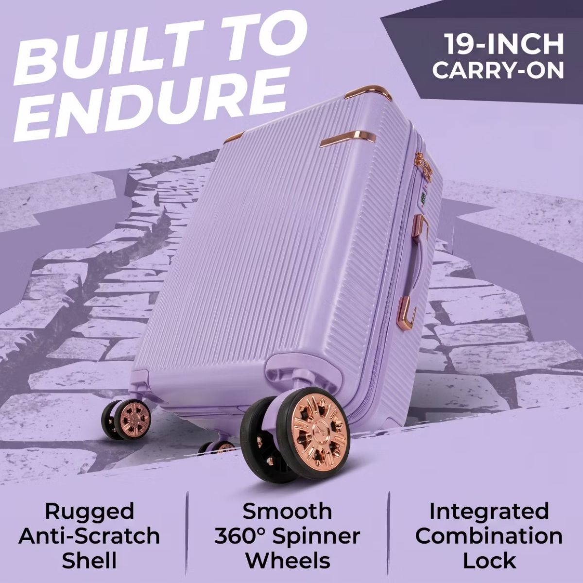 Hardside Spinner Luggage Set with 4 Pieces, Lightweight Scratch Resistant Travel Suitcases