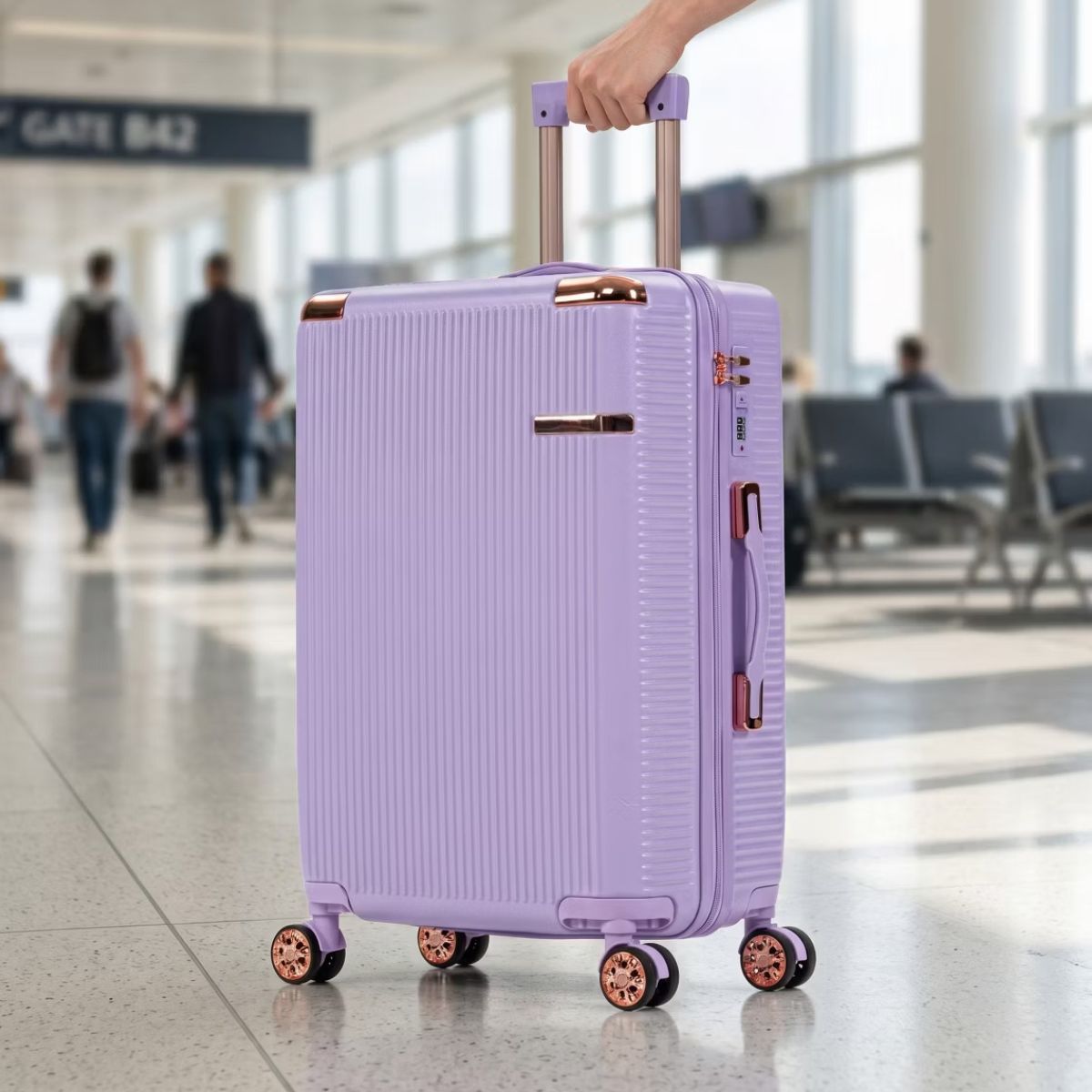 Hardside Spinner Luggage Set with 4 Pieces, Lightweight Scratch Resistant Travel Suitcases