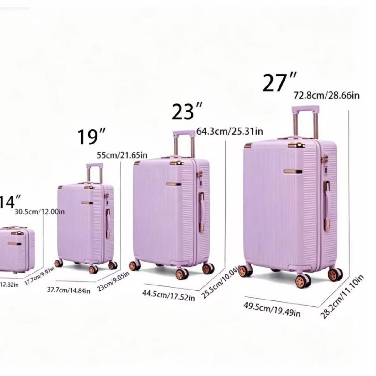 Hardside Spinner Luggage Set with 4 Pieces, Lightweight Scratch Resistant Travel Suitcases