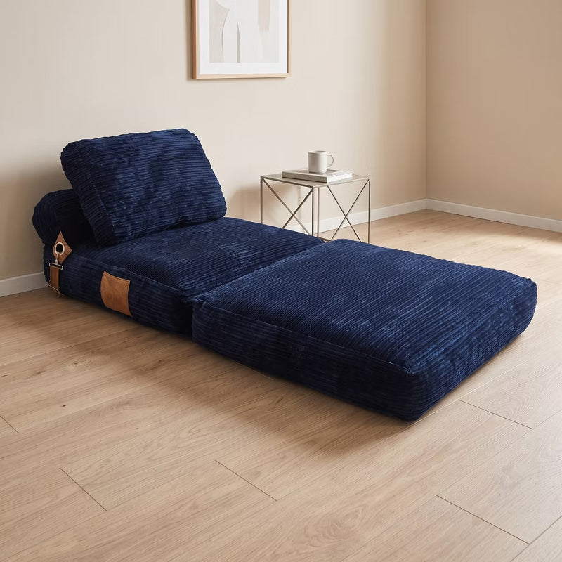 Convertible Sleeper Chair, 3-in-1 Corduroy Fold-Out Guest Bed for Small Spaces