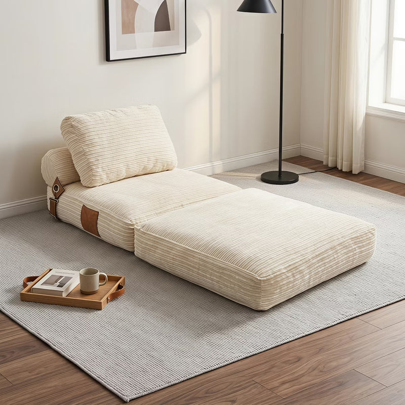 Convertible Sleeper Chair, 3-in-1 Corduroy Fold-Out Guest Bed for Small Spaces