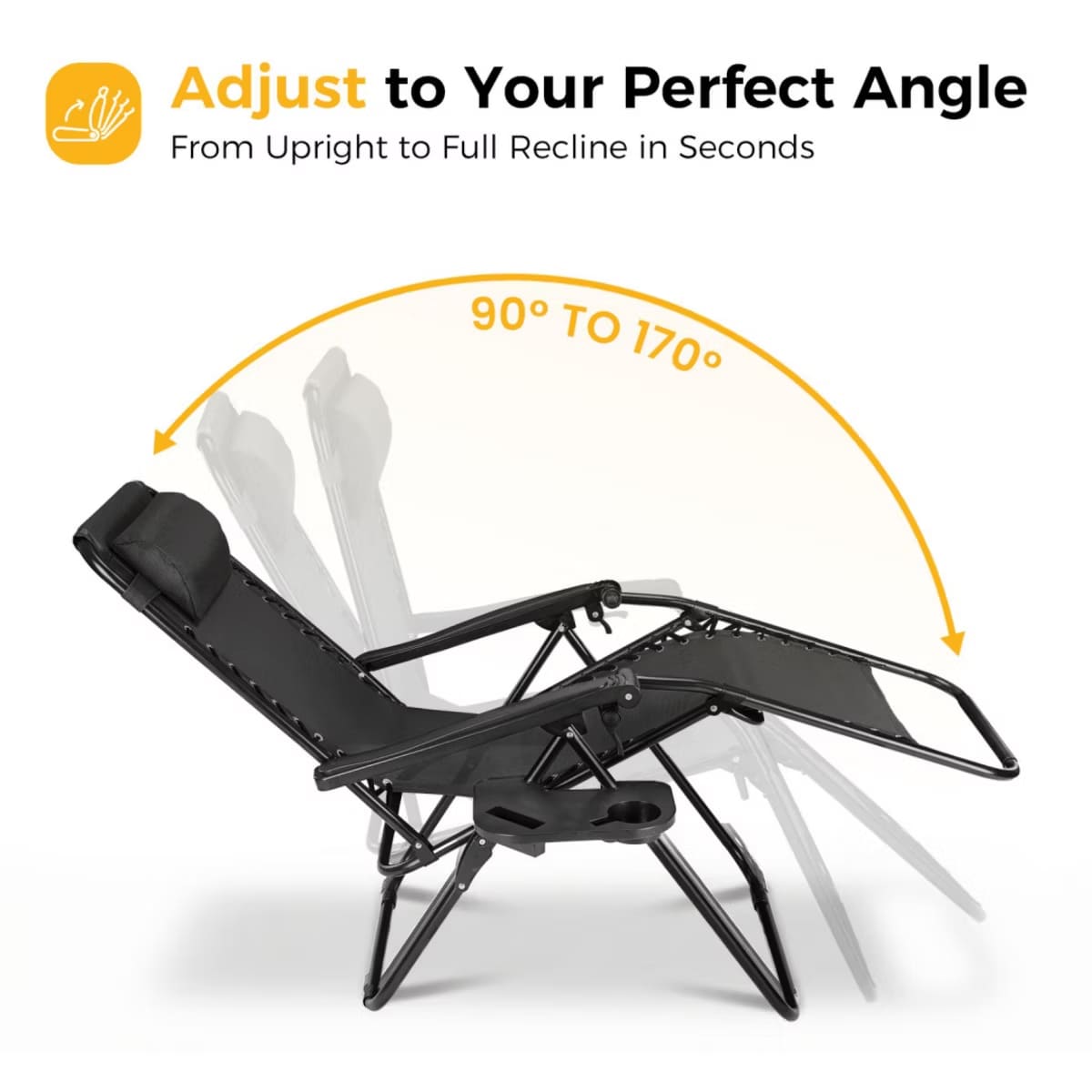 Zero Gravity Chairs with Adjustable Recline & 330-Lb Support