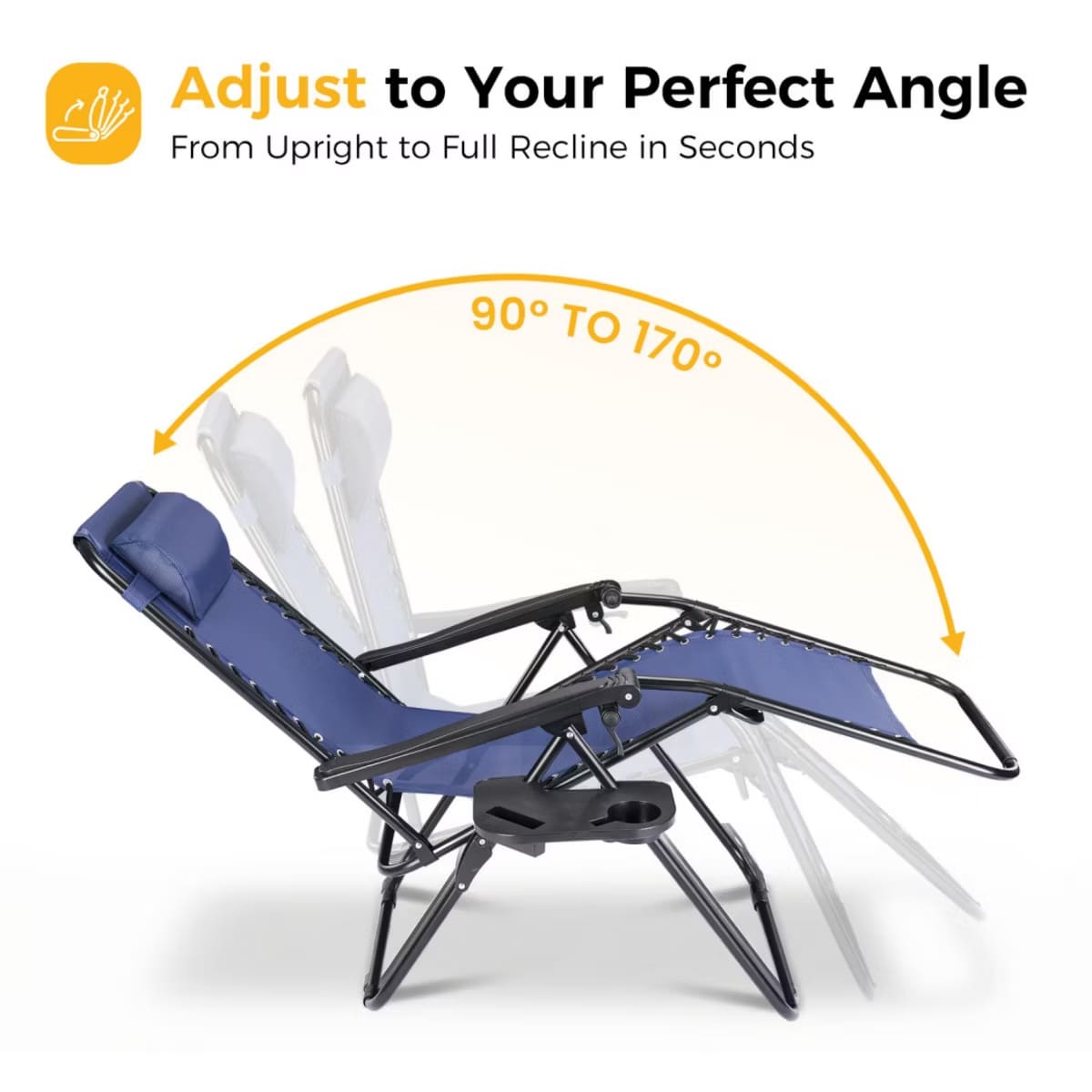 Zero Gravity Chairs with Adjustable Recline & 330-Lb Support