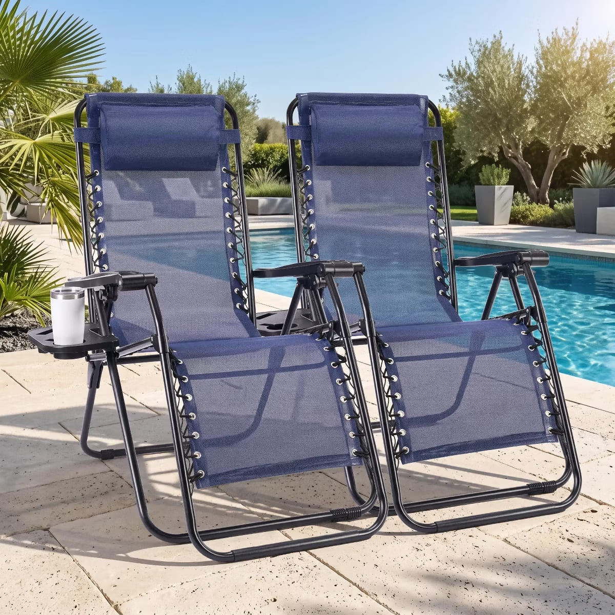 Zero Gravity Chairs with Adjustable Recline & 330-Lb Support