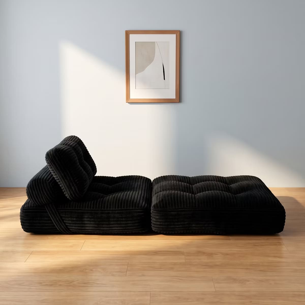Convertible Sleeper Sofa, 3-in-1 Floor Lounger with Plush Corduroy Comfort